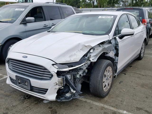 3FA6P0G76ER272025 - 2014 FORD FUSION S WHITE photo 2