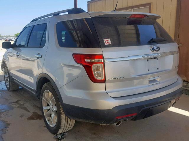 1FM5K7F84DGA92731 - 2013 FORD EXPLORER L SILVER photo 3