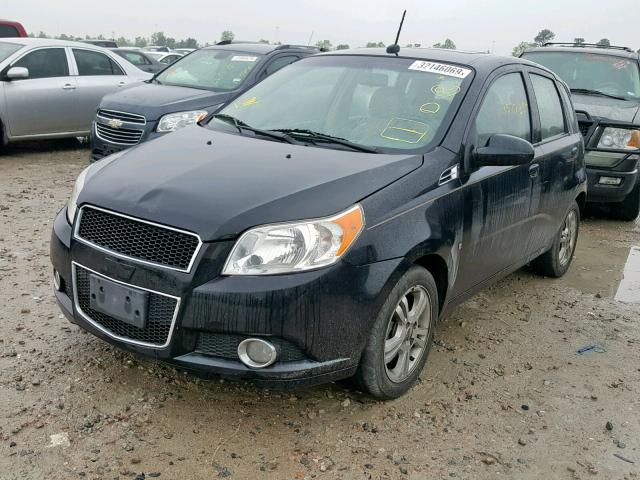 KL1TG66E59B650577 - 2009 CHEVROLET AVEO LT BLACK photo 2