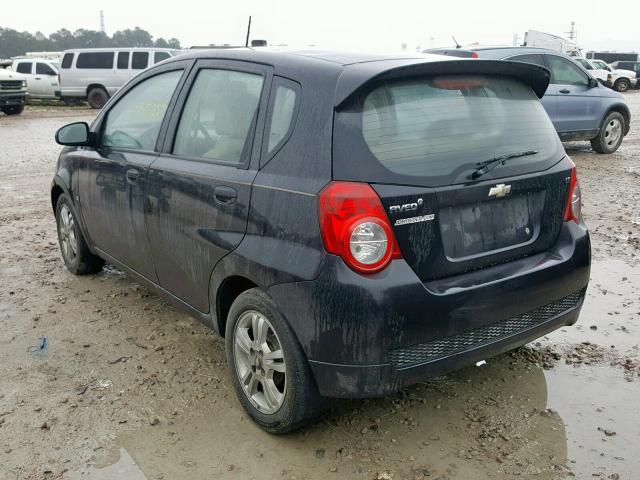 KL1TG66E59B650577 - 2009 CHEVROLET AVEO LT BLACK photo 3