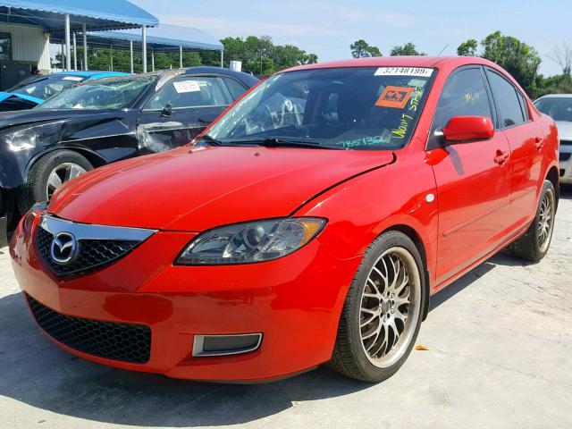 JM1BK12F581785132 - 2008 MAZDA 3 I RED photo 2