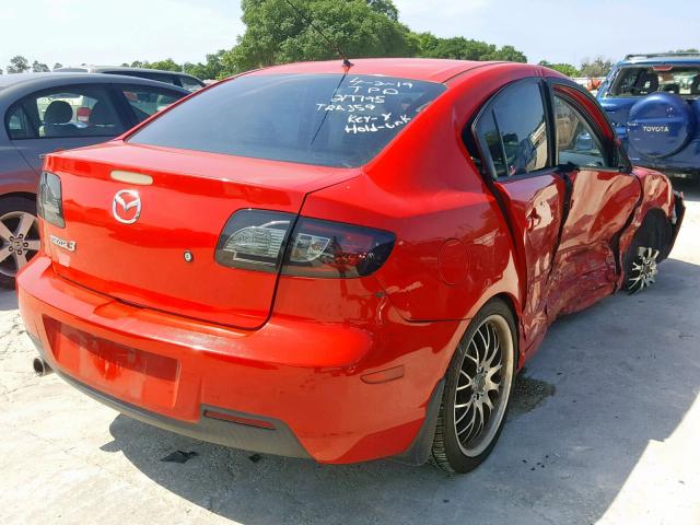 JM1BK12F581785132 - 2008 MAZDA 3 I RED photo 4