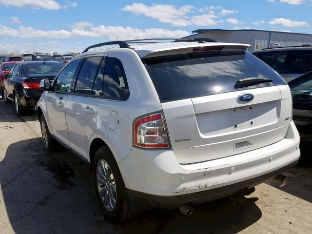 2FMDK3JC3ABB07996 - 2010 FORD EDGE SEL WHITE photo 3