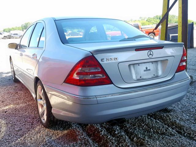 WDBRF52H77E026838 - 2007 MERCEDES-BENZ C 230 SILVER photo 3