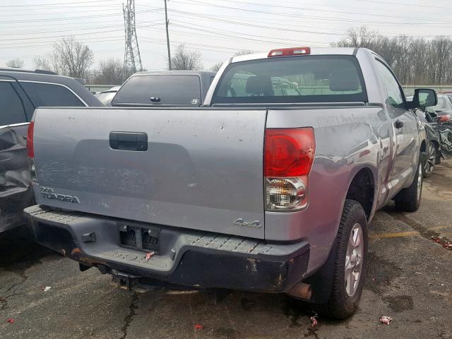 5TFKV52117X001169 - 2007 TOYOTA TUNDRA SILVER photo 4