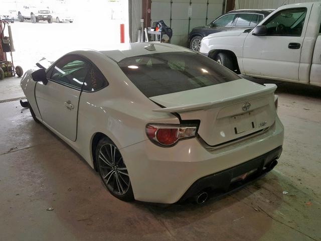 JF1ZNAA1XD1723639 - 2013 TOYOTA SCION FR-S WHITE photo 3