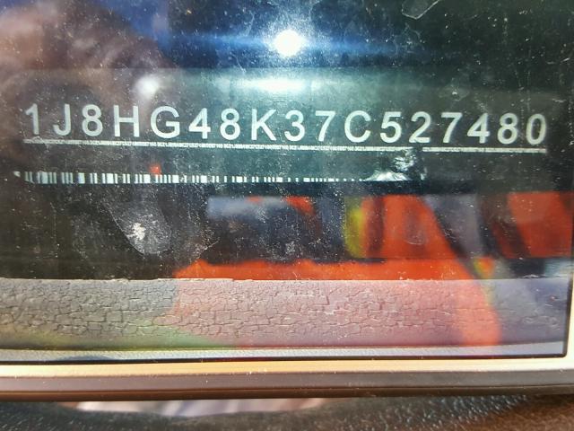 1J8HG48K37C527480 - 2007 JEEP COMMANDER BLACK photo 10