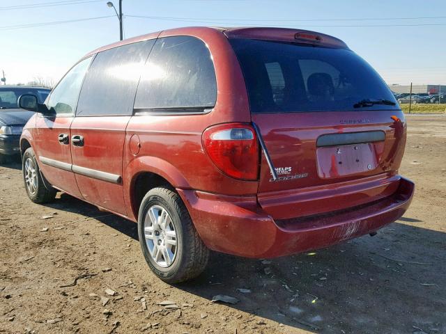 1D4GP25B15B371389 - 2005 DODGE CARAVAN SE RED photo 3