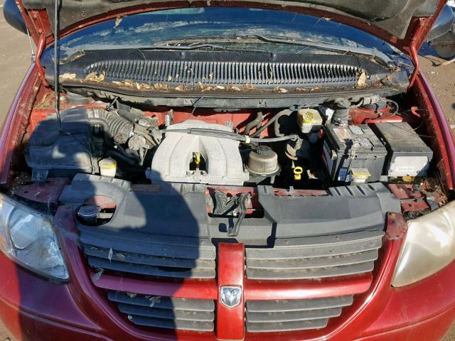 1D4GP25B15B371389 - 2005 DODGE CARAVAN SE RED photo 7