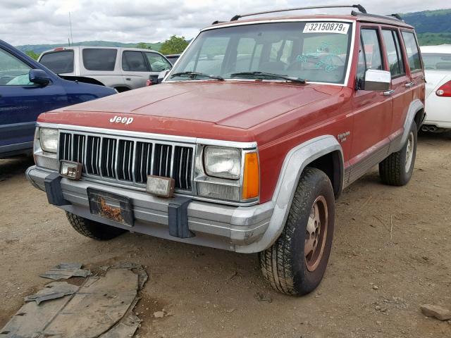 1J4FJ58S0NL123842 - 1992 JEEP CHEROKEE L RED photo 2