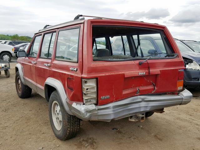 1J4FJ58S0NL123842 - 1992 JEEP CHEROKEE L RED photo 3