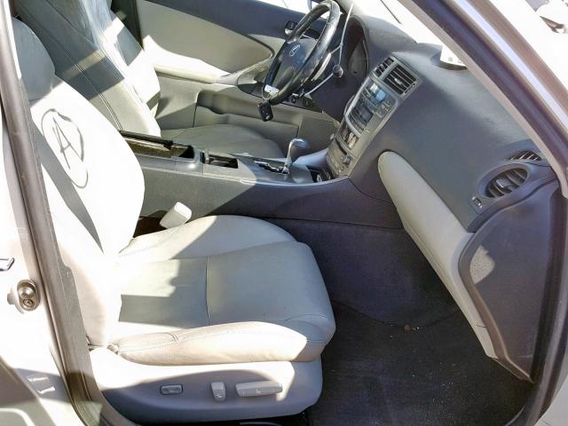 JTHBK262672046209 - 2007 LEXUS IS 250 GRAY photo 5