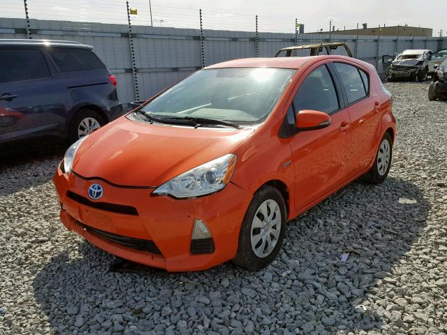 JTDKDTB38C1006178 - 2012 TOYOTA PRIUS C ORANGE photo 2