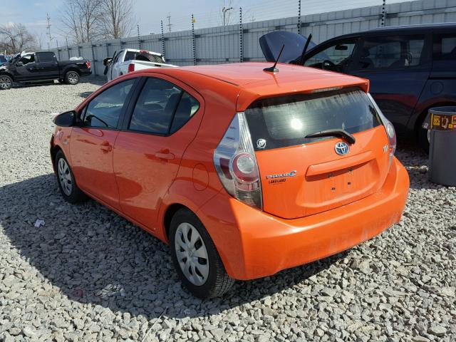 JTDKDTB38C1006178 - 2012 TOYOTA PRIUS C ORANGE photo 3