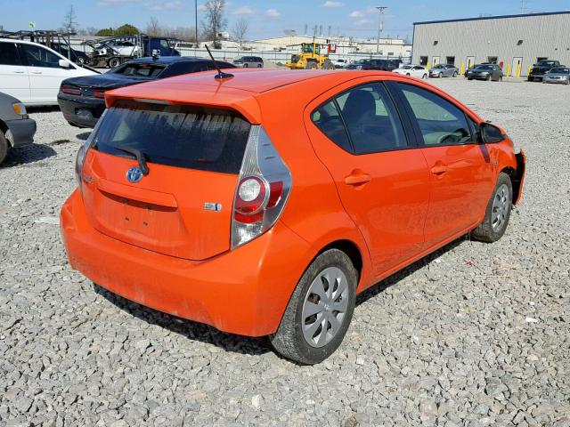 JTDKDTB38C1006178 - 2012 TOYOTA PRIUS C ORANGE photo 4