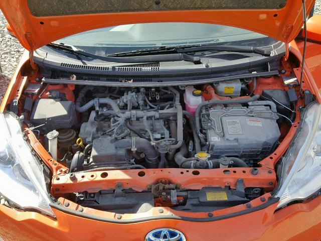 JTDKDTB38C1006178 - 2012 TOYOTA PRIUS C ORANGE photo 7