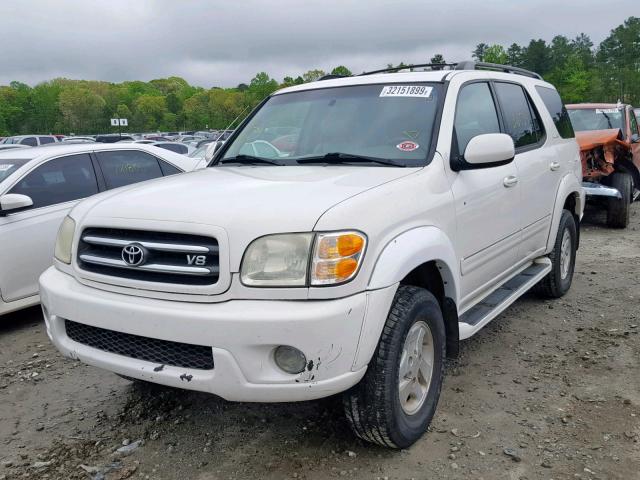 5TDZT38A82S118763 - 2002 TOYOTA SEQUOIA LI WHITE photo 2