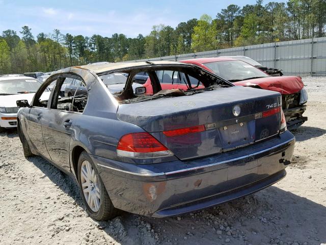 WBAGN63463DS44568 - 2003 BMW 745 LI BLUE photo 3