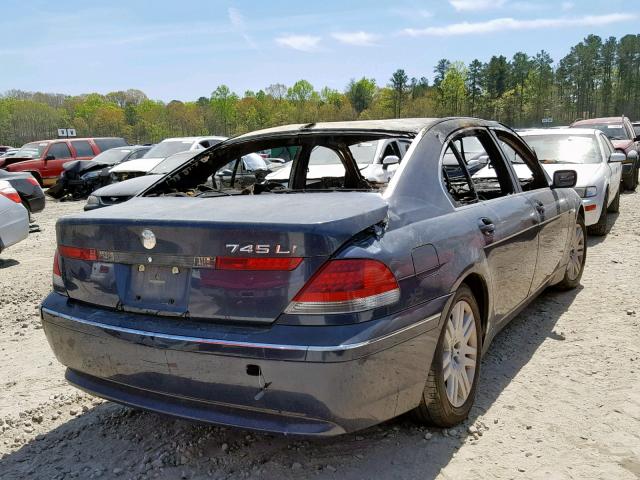 WBAGN63463DS44568 - 2003 BMW 745 LI BLUE photo 4