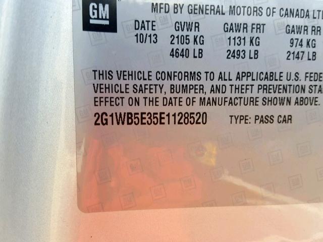 2G1WB5E35E1128520 - 2014 CHEVROLET IMPALA LIM SILVER photo 10