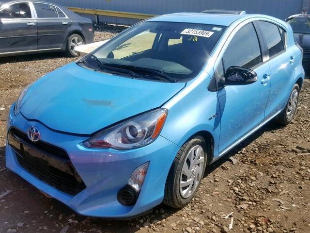 JTDKDTB33F1090446 - 2015 TOYOTA PRIUS C BLUE photo 2