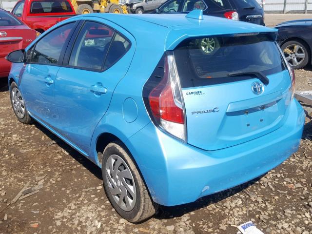 JTDKDTB33F1090446 - 2015 TOYOTA PRIUS C BLUE photo 3