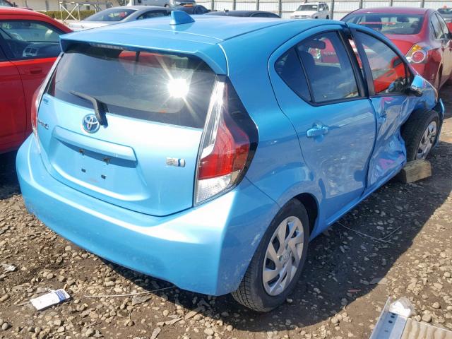 JTDKDTB33F1090446 - 2015 TOYOTA PRIUS C BLUE photo 4