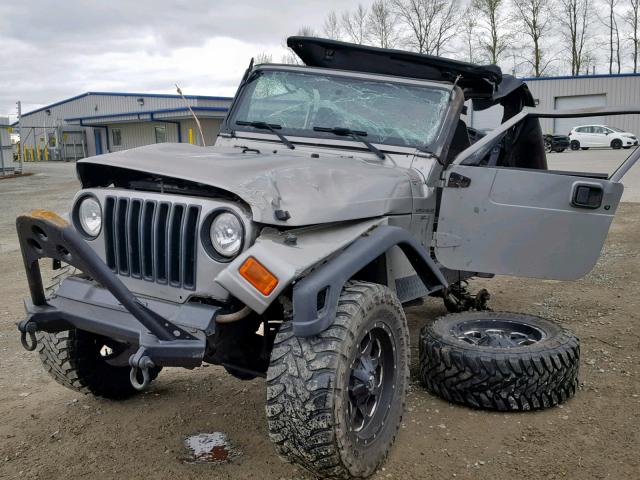 1J4FA49S11P349190 - 2001 JEEP WRANGLER / SILVER photo 2