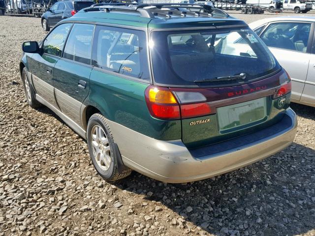 4S3BH665827640507 - 2002 SUBARU LEGACY OUT GREEN photo 3