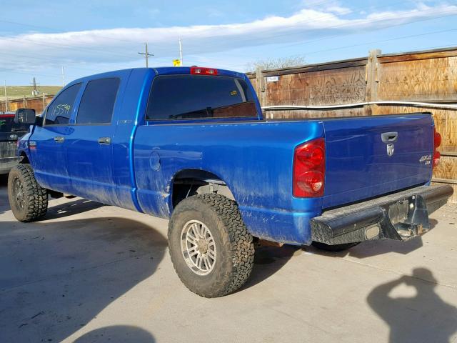 3D7KS29A67G773450 - 2007 DODGE RAM 2500 BLUE photo 3