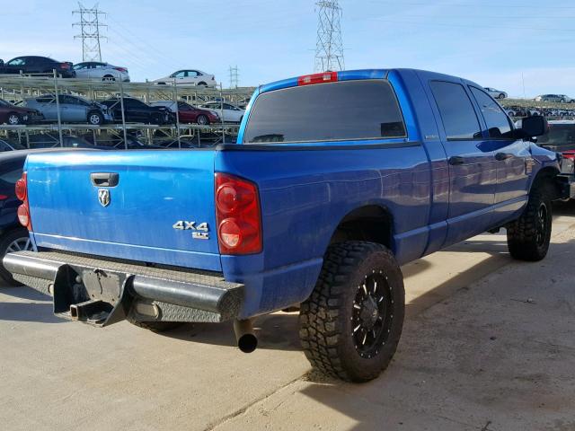 3D7KS29A67G773450 - 2007 DODGE RAM 2500 BLUE photo 4