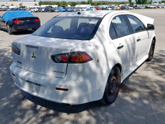 JA32U1FU5AU012778 - 2010 MITSUBISHI LANCER DE WHITE photo 4