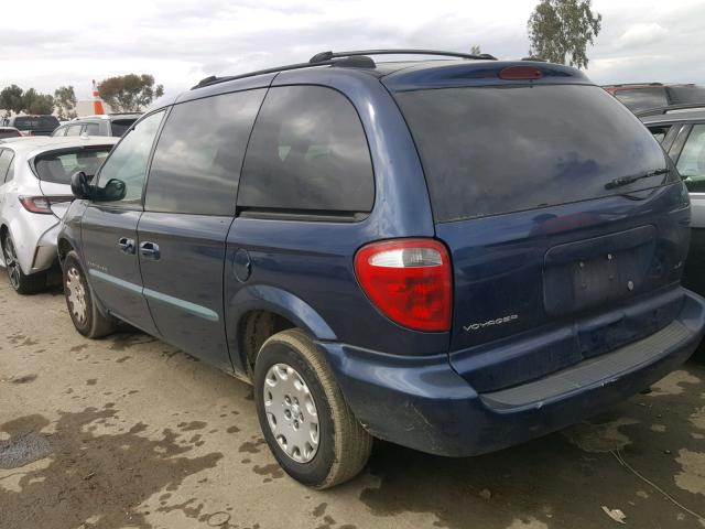 1C4GJ45G1B114834 - 2001 CHRYSLER VOYAGER LX BLUE photo 3