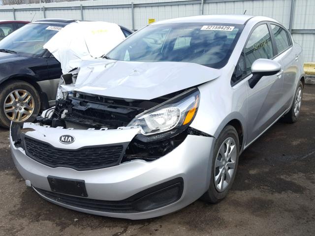 KNADM4A32E6414761 - 2014 KIA RIO LX SILVER photo 2