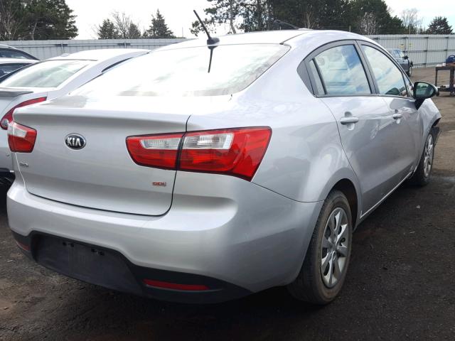 KNADM4A32E6414761 - 2014 KIA RIO LX SILVER photo 4