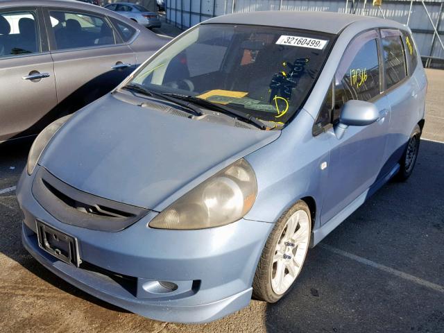 JHMGD37698S012614 - 2008 HONDA FIT SPORT BLUE photo 2