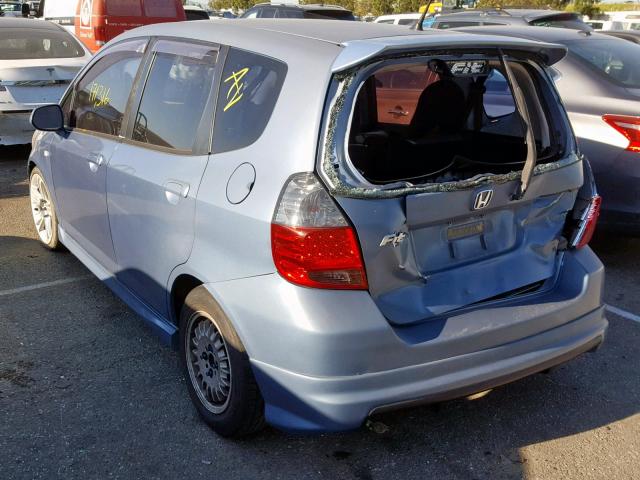 JHMGD37698S012614 - 2008 HONDA FIT SPORT BLUE photo 3