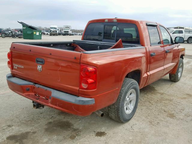 1D7HE48K08S531710 - 2008 DODGE DAKOTA QUA ORANGE photo 4