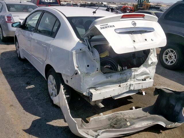 3N1AB6AP1CL743919 - 2012 NISSAN SENTRA 2.0 WHITE photo 3