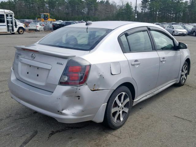 3N1AB6AP4BL707074 - 2011 NISSAN SENTRA 2.0 SILVER photo 4