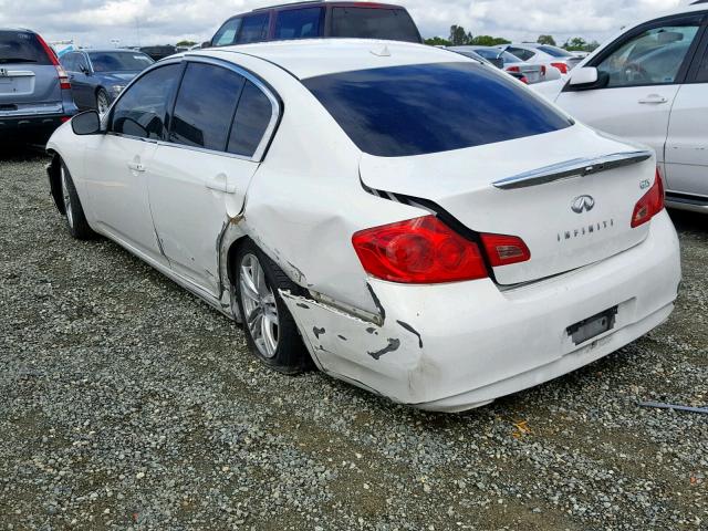 JN1DV6AP6BM830496 - 2011 INFINITI G25 BASE WHITE photo 3