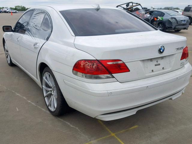 WBAHL83517DT09234 - 2007 BMW 750 WHITE photo 3