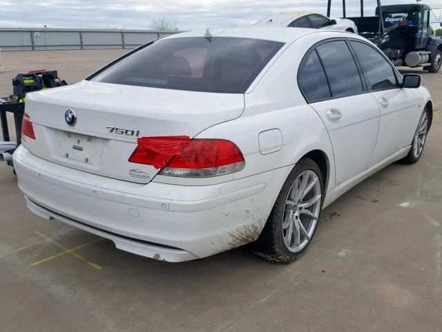 WBAHL83517DT09234 - 2007 BMW 750 WHITE photo 4