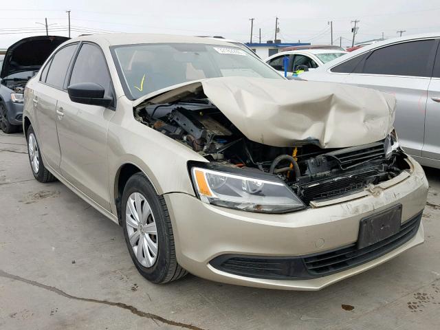 3VW2K7AJ8EM329811 - 2014 VOLKSWAGEN JETTA BASE TAN photo 1