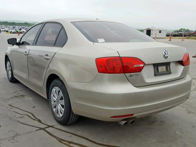 3VW2K7AJ8EM329811 - 2014 VOLKSWAGEN JETTA BASE TAN photo 3