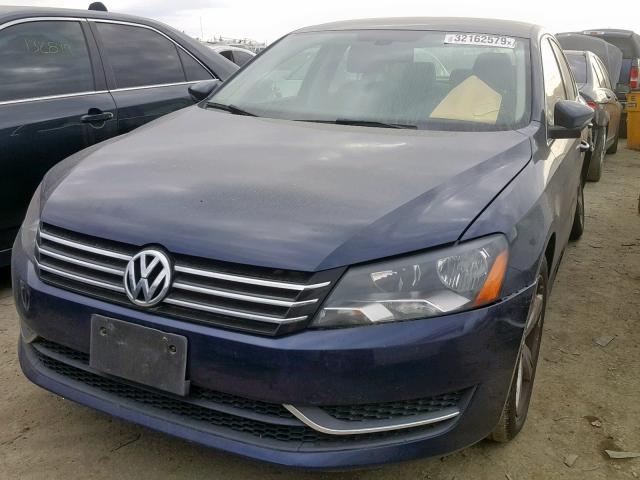 1VWBP7A32CC095781 - 2012 VOLKSWAGEN PASSAT SE BLUE photo 2