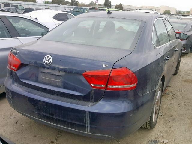 1VWBP7A32CC095781 - 2012 VOLKSWAGEN PASSAT SE BLUE photo 4