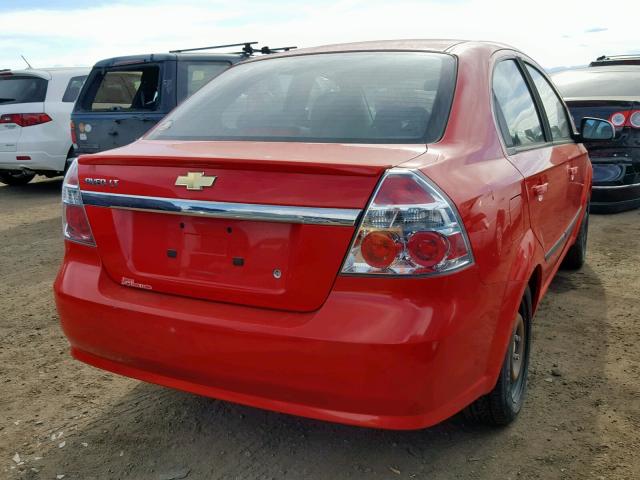 KL1TG5DEXAB044757 - 2010 CHEVROLET AVEO LT RED photo 4