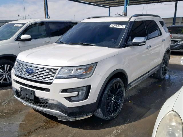 1FM5K8HT1HGD86343 - 2017 FORD EXPLORER P WHITE photo 2