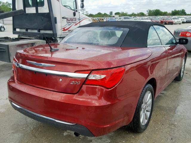 1C3BCBEBXDN526834 - 2013 CHRYSLER 200 TOURIN RED photo 4